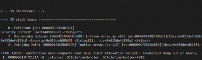 fatal-error-ineffective-mark-compacts-near-heap-limit-allocation-failed-javascript-heap-out